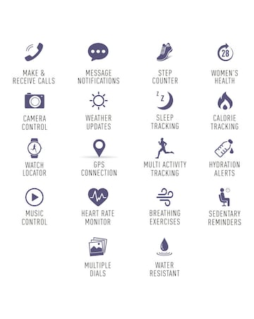 Reflex Active Series 50 Silicone Calling Strap Watch Set - Black