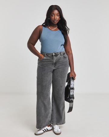 Blue Acid Wash Ribbed Body