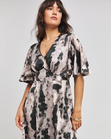 Flounce London Printed Satin Maxi