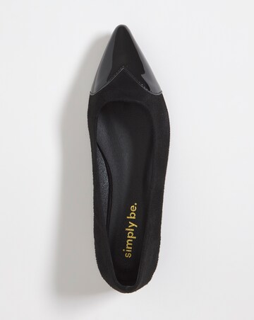 Maya Heart Toe Cap Ballerina Shoes - Wide Fit (E)