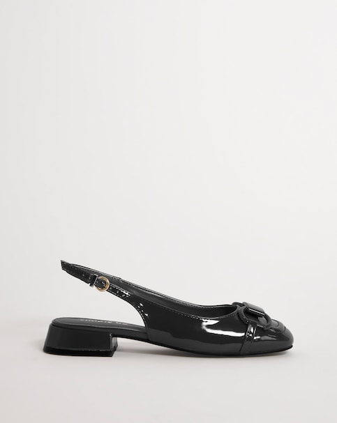 Everly Snaffle Trim Slingback Shoes - Wide Fit (E)