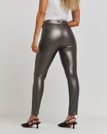 Seam Detail High Waist PU Leggings