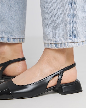 Destiny Slingback Toe Cap Ballerina Shoes Wide E Fit