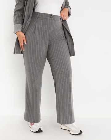 Pinstripe Wide Leg Tailored Dad Trousers
