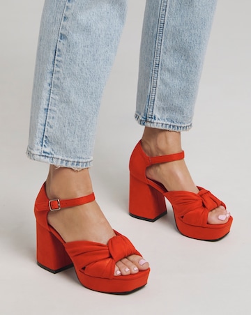 Agnes Knot Detail Platform Sandals Wide E Fit