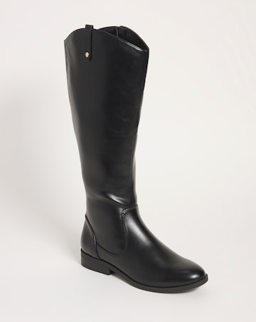 Classic Riding Boot - Wide Fit (E) & Super Curvy Calf | Simply Be