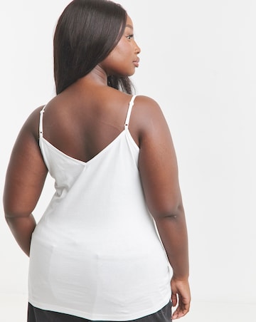 Black, White & Grey 3 Pack V Neck Pure Cotton Longline Camis