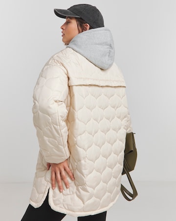 Stone Jersey Hooded Quilted Jacket