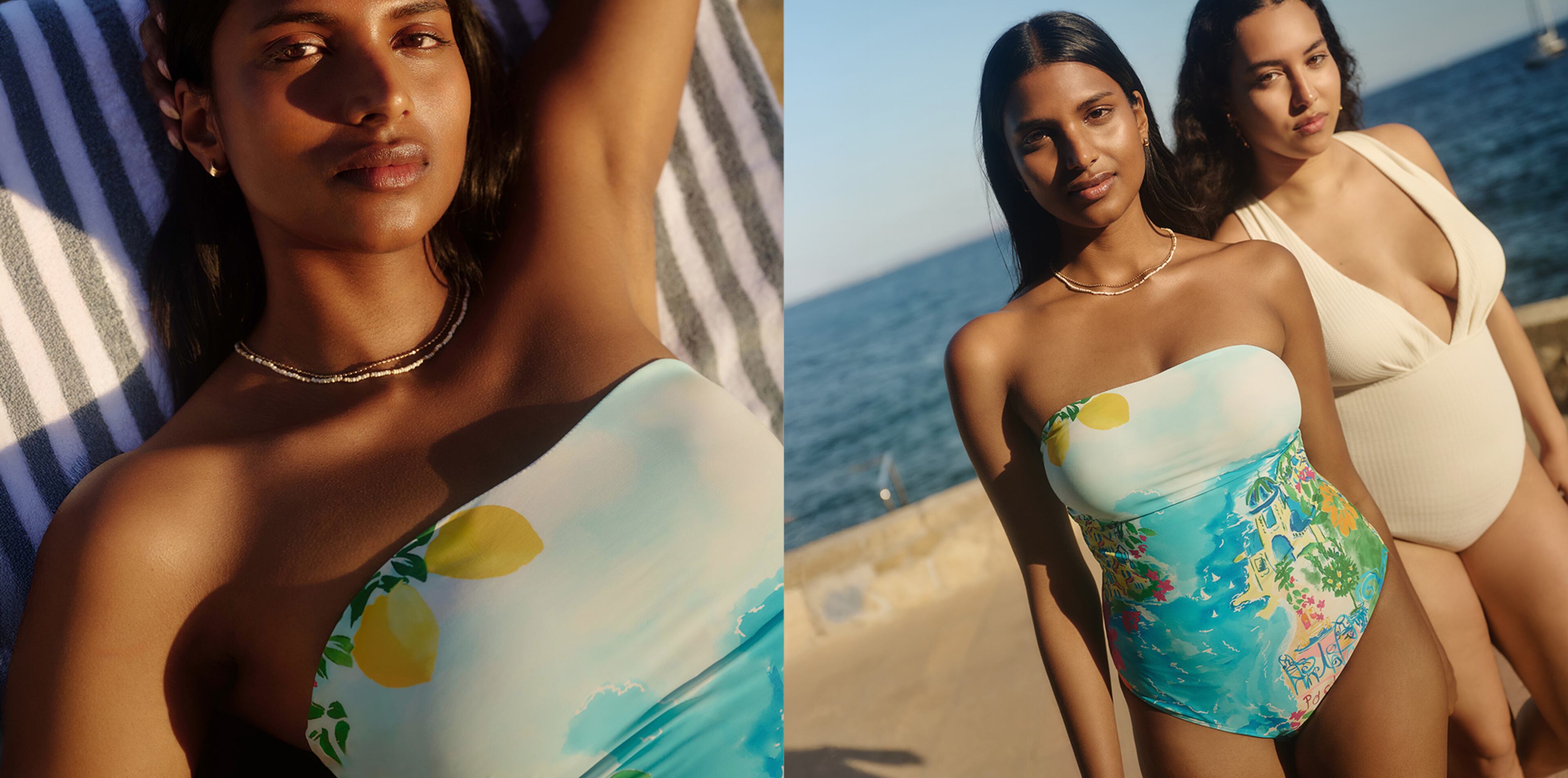Model on the beach swimwear