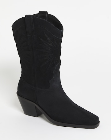 Maeve Suede Western Cowboy Calf Boots - Extra Wide Fit (EEE) & Standard Calf
