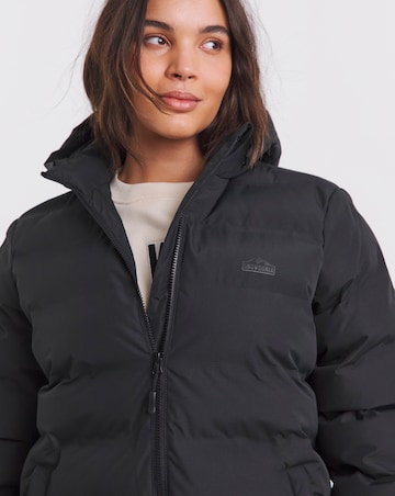 Snowdonia Black Showerproof Long Padded Jacket