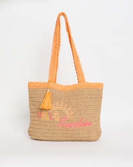 Hello Sunshine Slogan Beach Bag