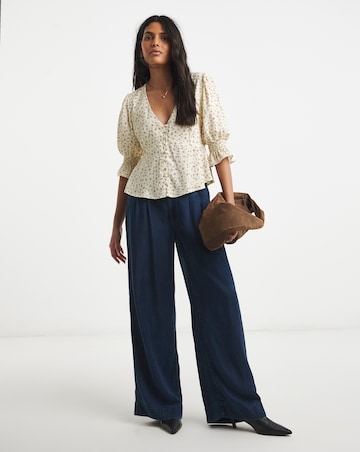 Simply Be Shirred Sleeve Tea Blouse