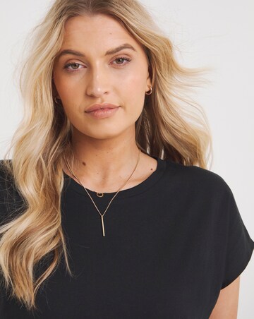 Black Cotton Jersey Smock Dress