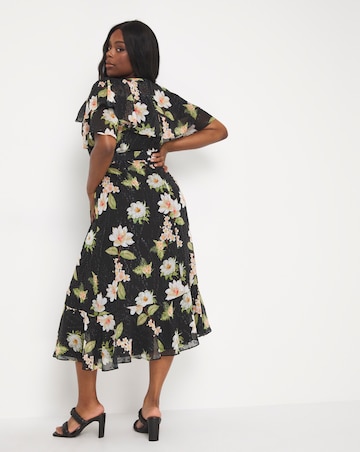 Joanna Hope Dobby Spot Tie Waist Maxi Dress