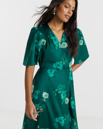 Flounce London Floral Wrap Dress