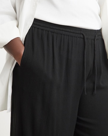 Simply Be Black Tie Waist Crinkle Culottes