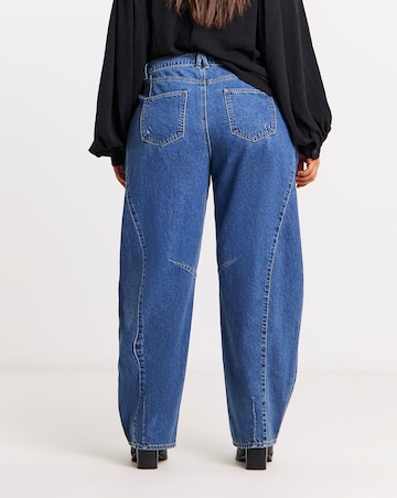 Simply Be Mid Wash Voluminous Barrel Leg Jean