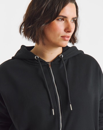 Black Core Zip Through Hoodie