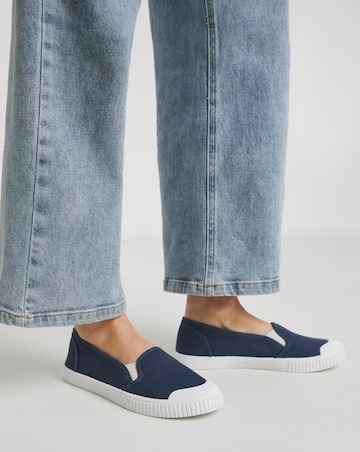 Simply Be Dalton Slip On Plimsole Trainers - Standard Fit (D)