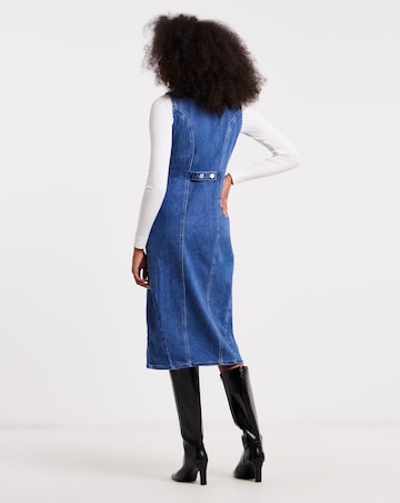 Mid Wash Denim Sleeveless Midaxi Dress
