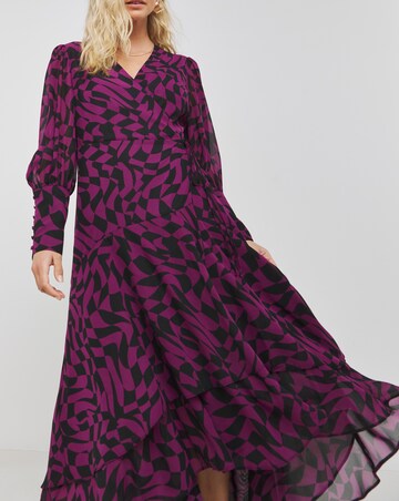 Joanna Hope Print Wrap Maxi Dress