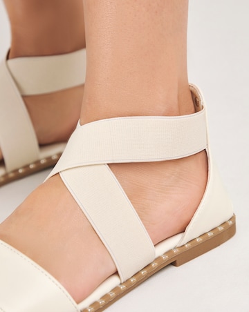Jade Stretch Cross Flat Sandals Extra Wide EEE Fit Simply Comfort