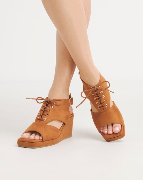 Ariana Shoe Boot Wedge Sandals - Wide Fit (E)