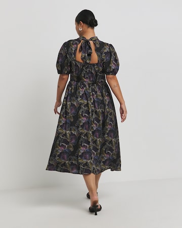 Lovedrobe High Neck Split Front Midi Dress