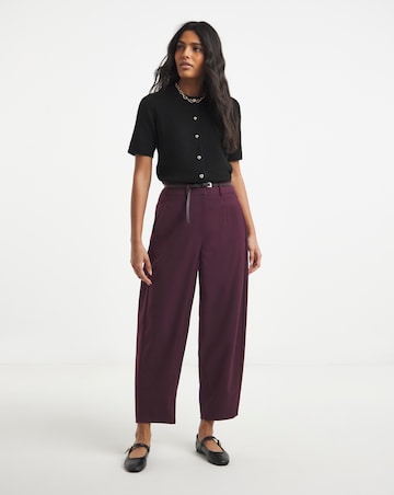 Simply Be Aubergine Premium Twill Barrel Leg Trouser