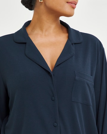 Pretty Secrets Supersoft Ribbed Button Through Pyjama Set