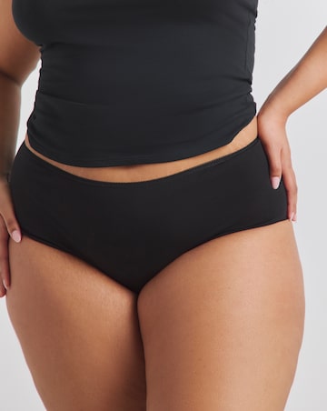 Pretty Secrets (4 Pack) Cotton Full Fit Knickers Black