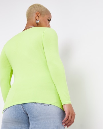 Lime Cut Out Twist Detail Top