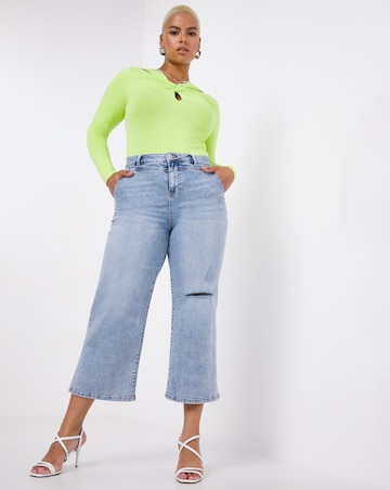 Lime Cut Out Twist Detail Top