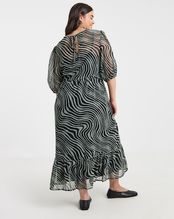Simply Be Green Print Georgette Maxi Dress