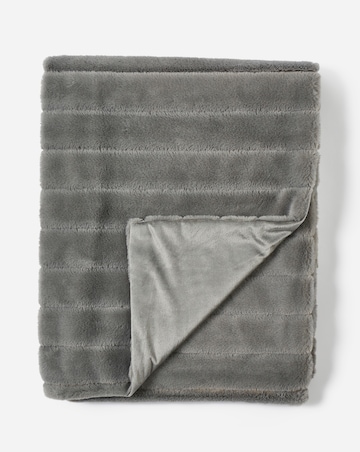 Large Ribbed Faux Fur Throw