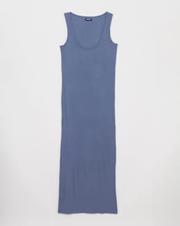 Blue Supersoft Ribbed Maxi Dress and Shrug