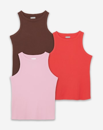 Red, Pink & Chocolate 3 Pack High Neck Vests
