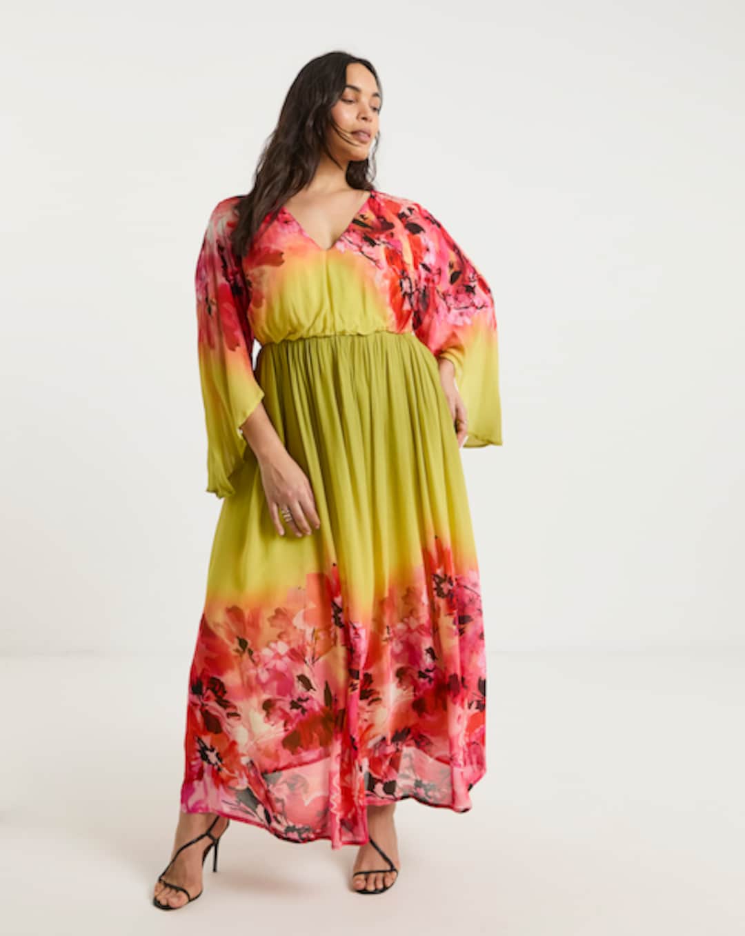 sachin and babi light blue dress Hope & Ivy The Roxanne Floral Chiffon Wrap Maxi Dress, Pink/Multi