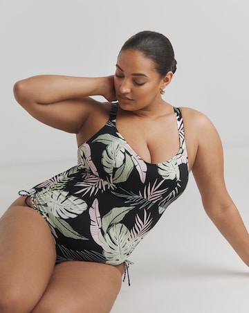 Elomi Tropical Retreat Non Wired Plunge Swimsuit Black