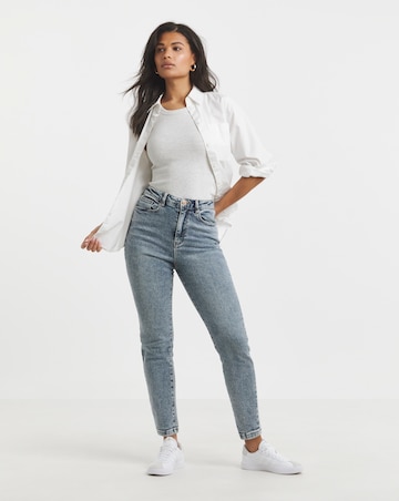 Mid Blue Slim Mom Jeans