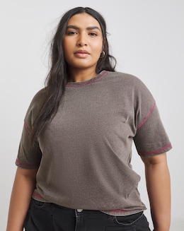 Acid Wash Contrast Flatlock Top