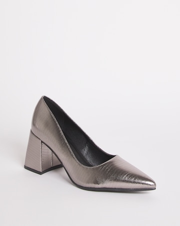 Croc Heeled Shoe - Wide Fit (E)