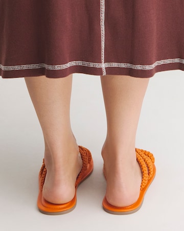 Simply Be Macrame Woven Mule Flat Sandals - Extra Wide Fit (EEE)