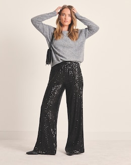Sequin Wide Leg Trousers