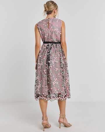 Joanna Hope Floral Mesh Prom Dress