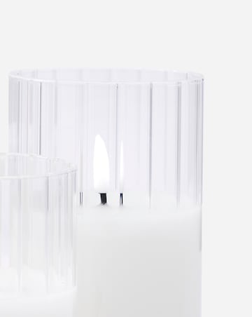 Julipa Set of 3 Ribbed Glass LED Candles