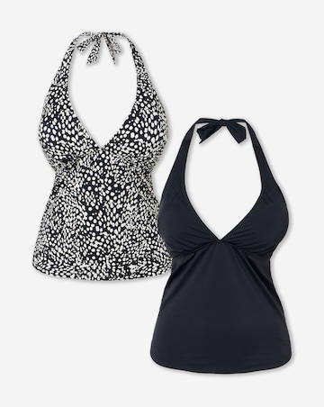 Simply Be 2 Pack Value Halterneck Tankini Tops