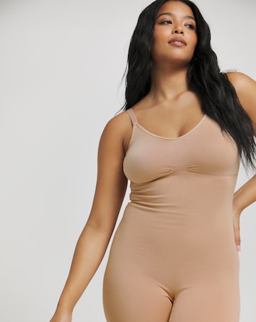 MAGISCULPT Medium Control Seamfree Mid Thigh Bodysuit Almond