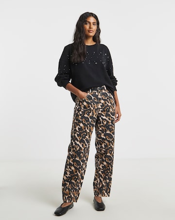 Black Stud & Eyelet Sweatshirt